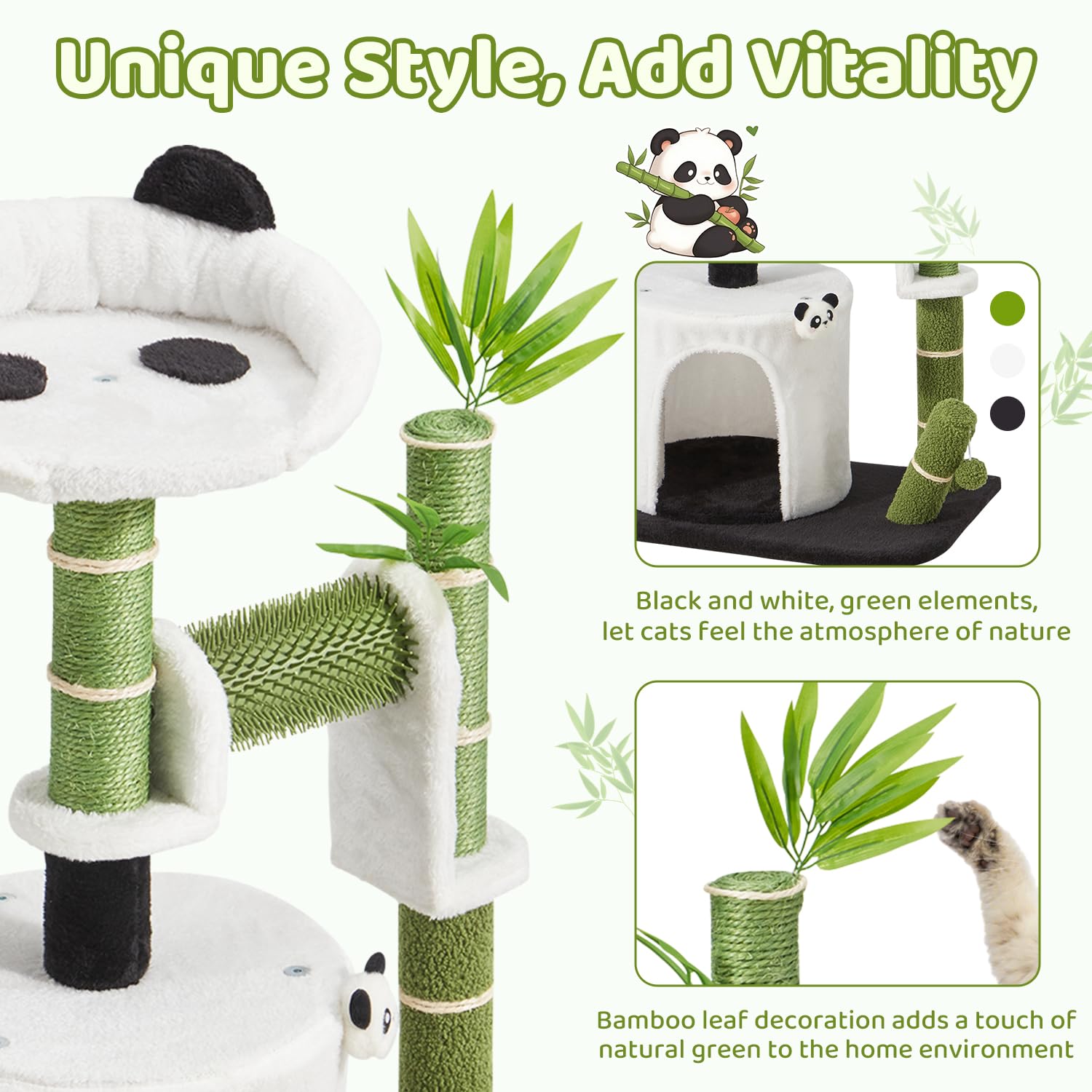 Erinnyees Panda Cat Tree condo gives a private cozy retreat indoors.