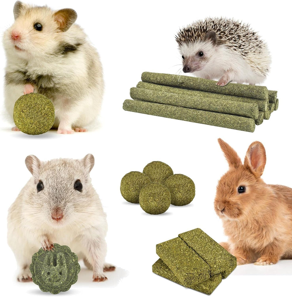 ERKOON 50pcs Timothy hay treats pack ideal gift for small animals.
