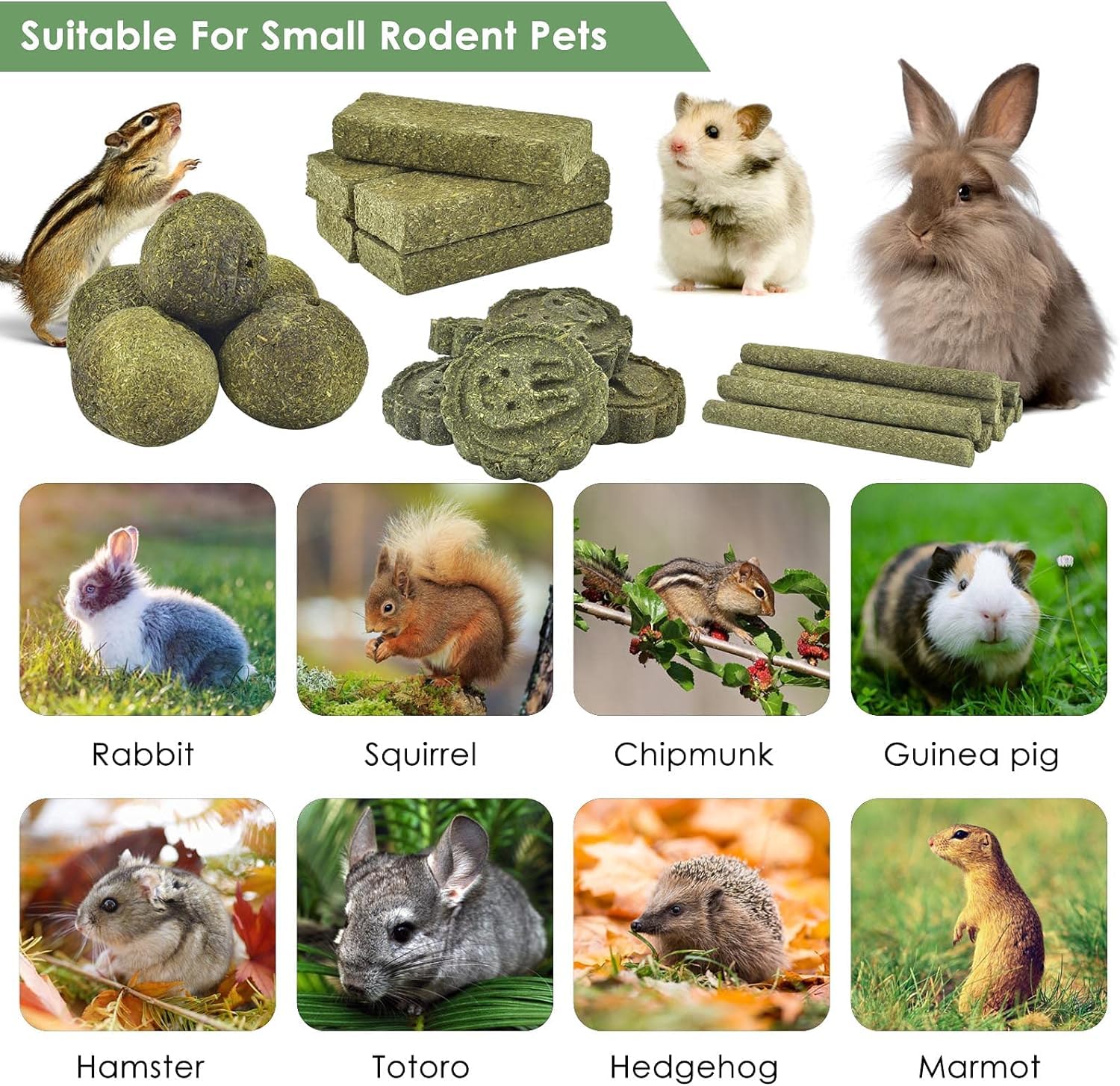 ERKOON small pets enjoy aroma-rich Timothy hay treats during cage time.