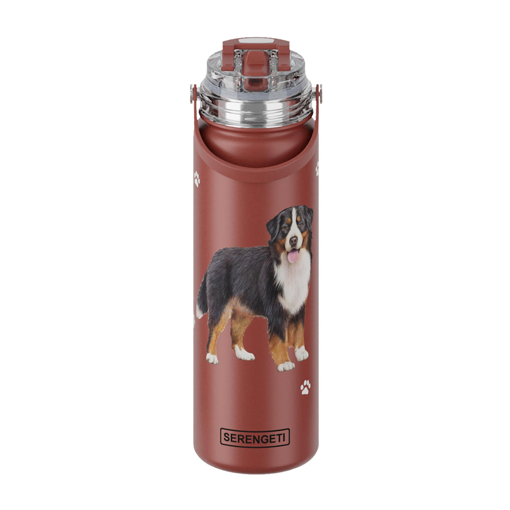 E&S Pets Serengeti bottle with spill-proof lid keeps drinks secure during travel.