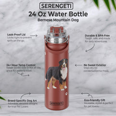3D-printed Bernese dog art on Serengeti bottle with gloss finish.