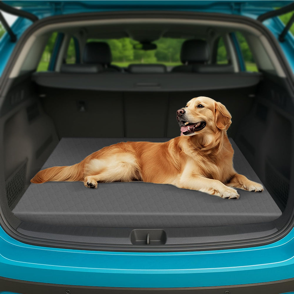 ESCRODOI car dog bed trunk liner demonstrates secure, roomy travel resting space