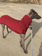 Esobo fleece dog coat turtleneck detail emphasizes extra neck warmth