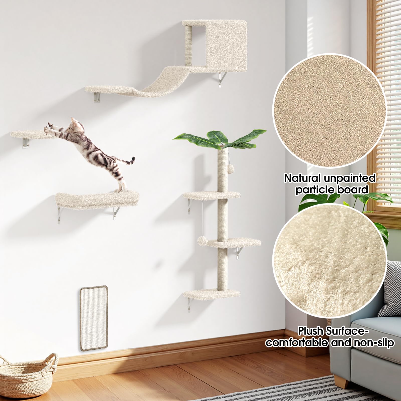ESOTTE beige installation guide shows easy DIY mounting for your space.