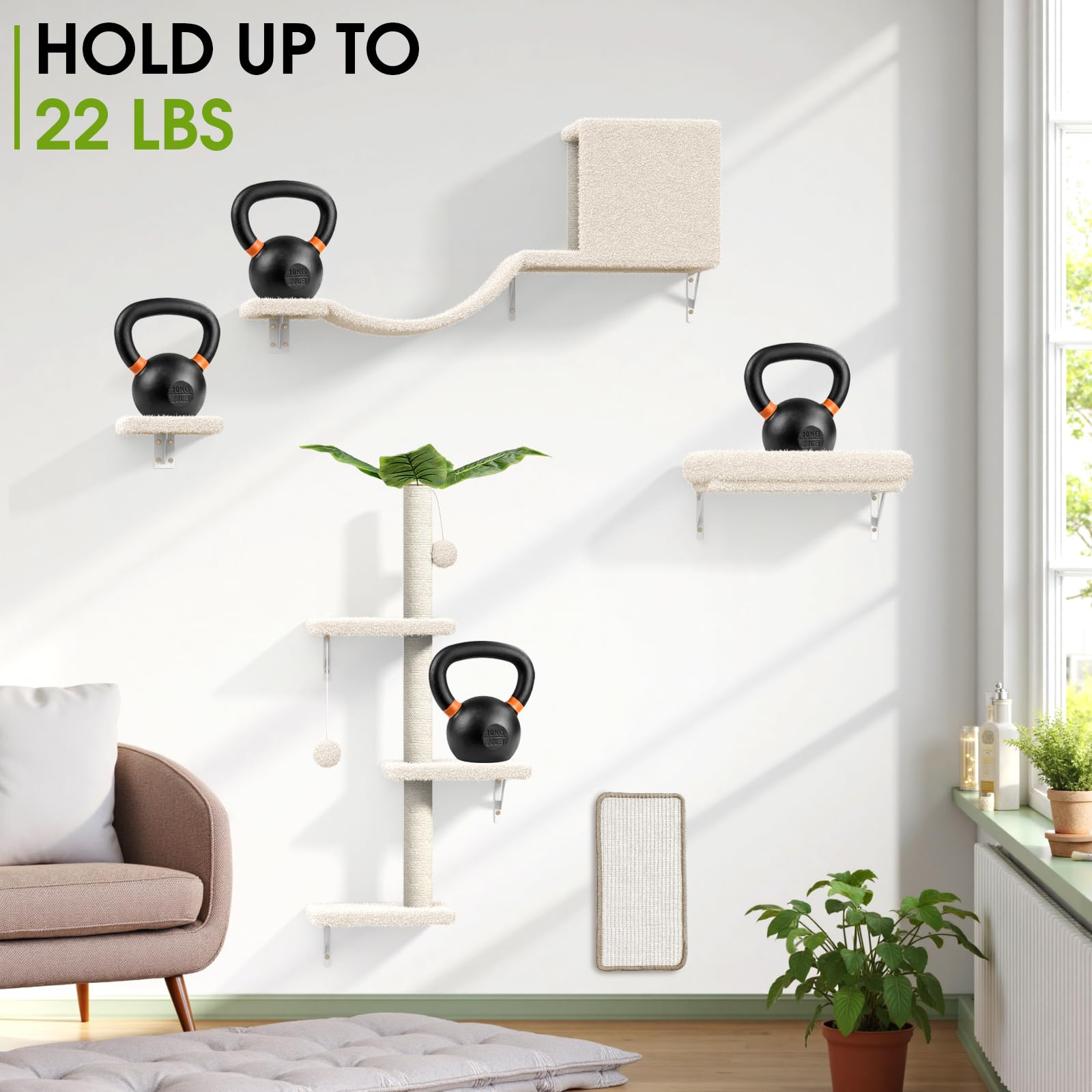 ESOTTE sisal scratcher supports claws and interactive scratching to save furniture.