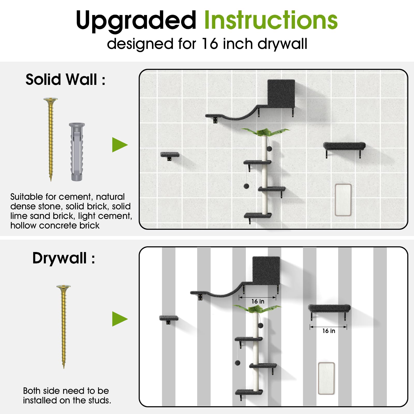 ESOTTE cat wall shelves sturdy triangular supports ensure safe climbing