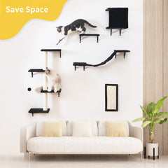 ESOTTE Modern Wall Cat Shelves bridge enables playful exploration and safe climbing.