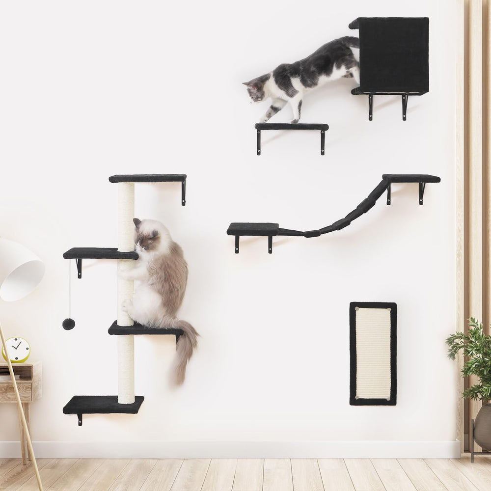 ESOTTE Modern Wall Cat Shelves house keeps cats perched comfortably above floor level.