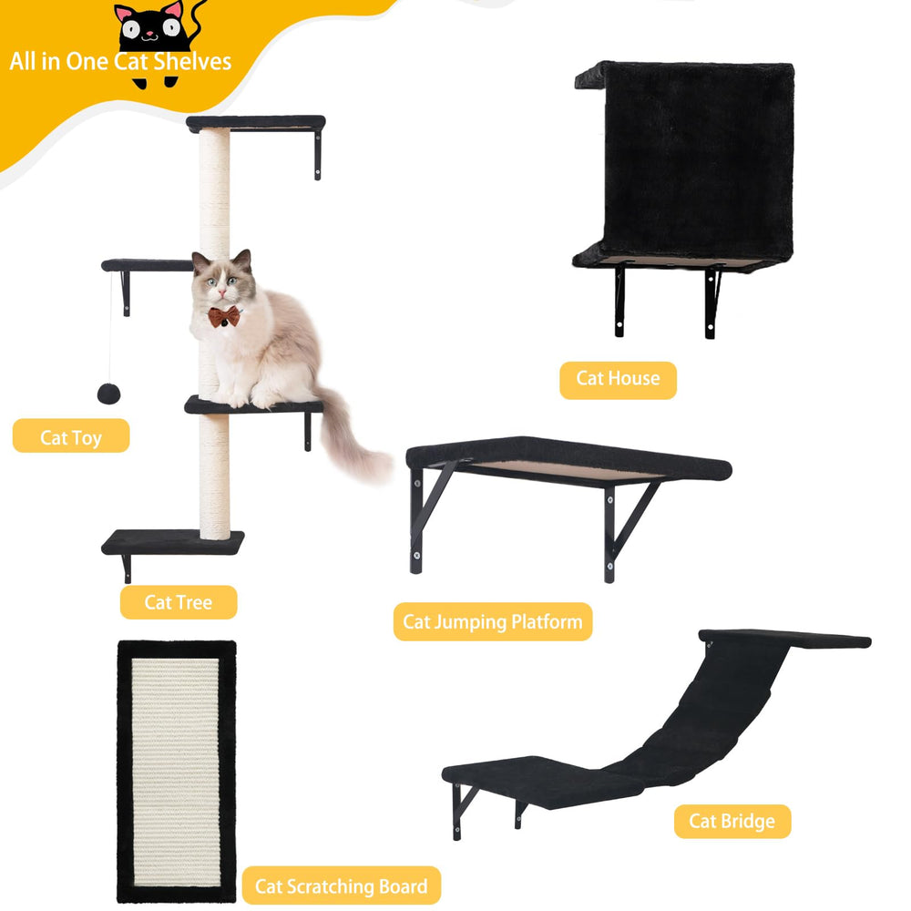 ESOTTE Modern Wall Cat Shelves scratcher promotes healthy scratching and stretching.