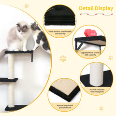 ESOTTE Modern Wall Cat Shelves tree offers multi-level rest with sisal rope scratching.