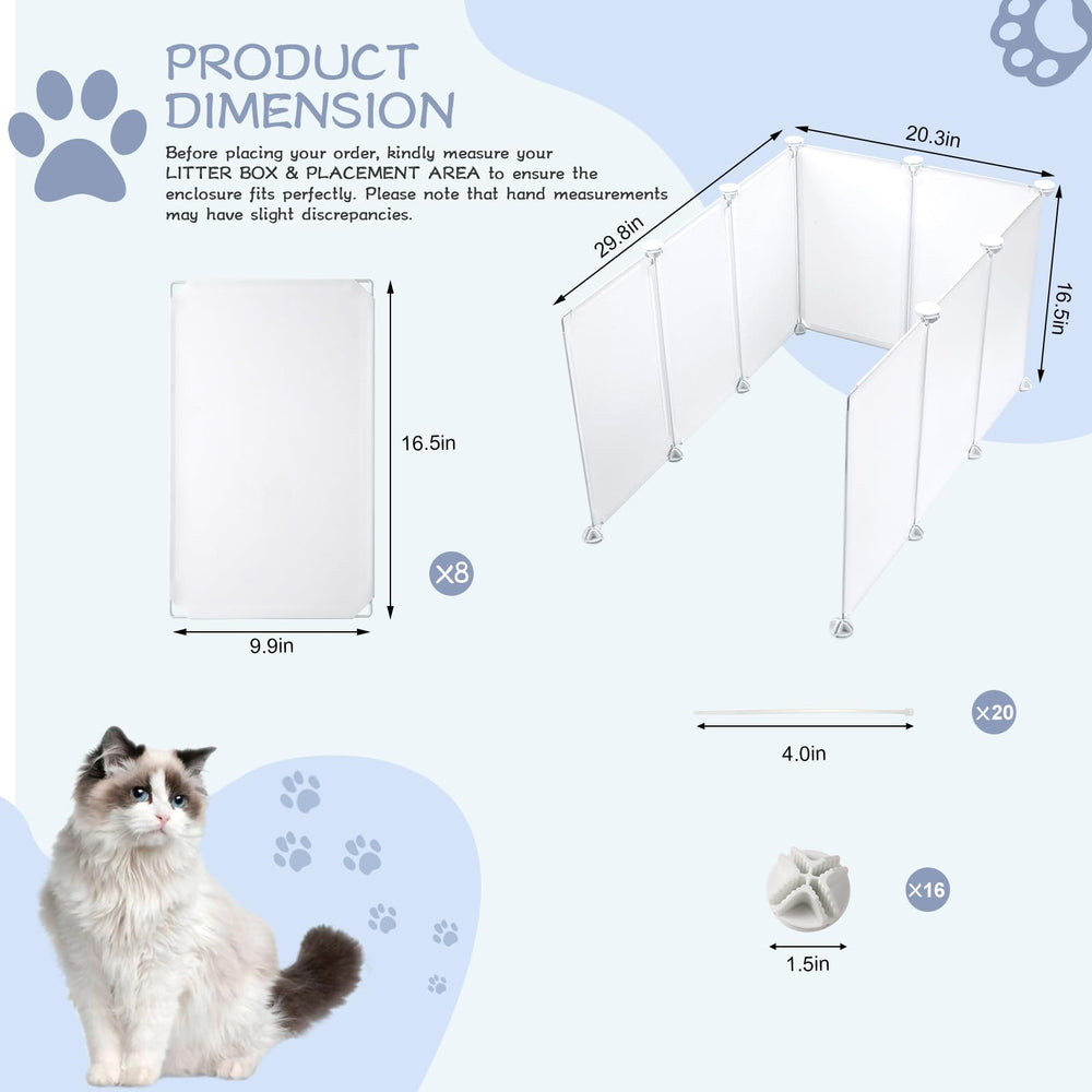 Essenhome enclosure with DIY setup shows customizable fit for different litter boxes.