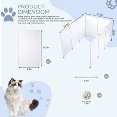 Essenhome enclosure with DIY setup shows customizable fit for different litter boxes.