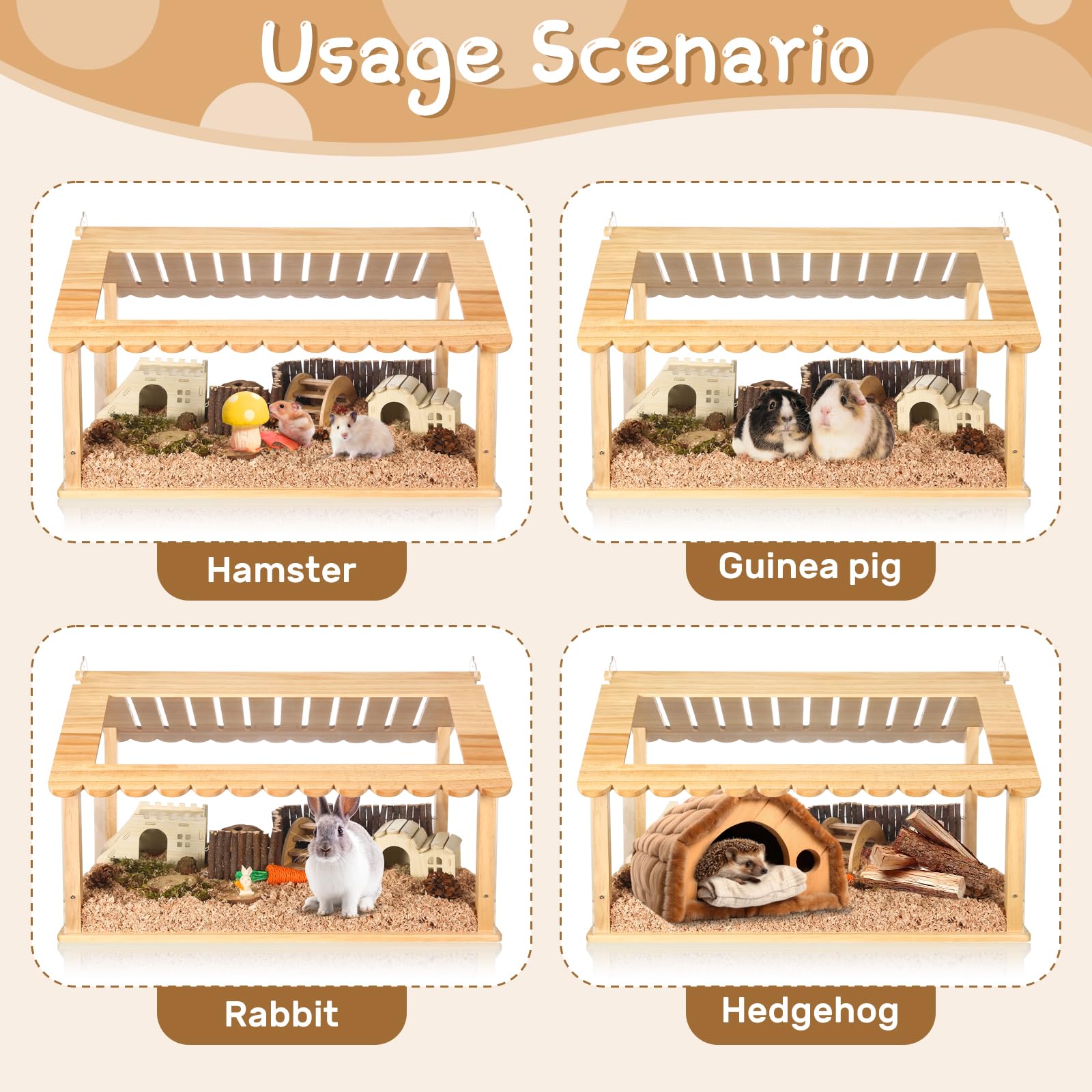 Essenhome long-lasting materials ensure a sturdy, lasting small-pet habitat