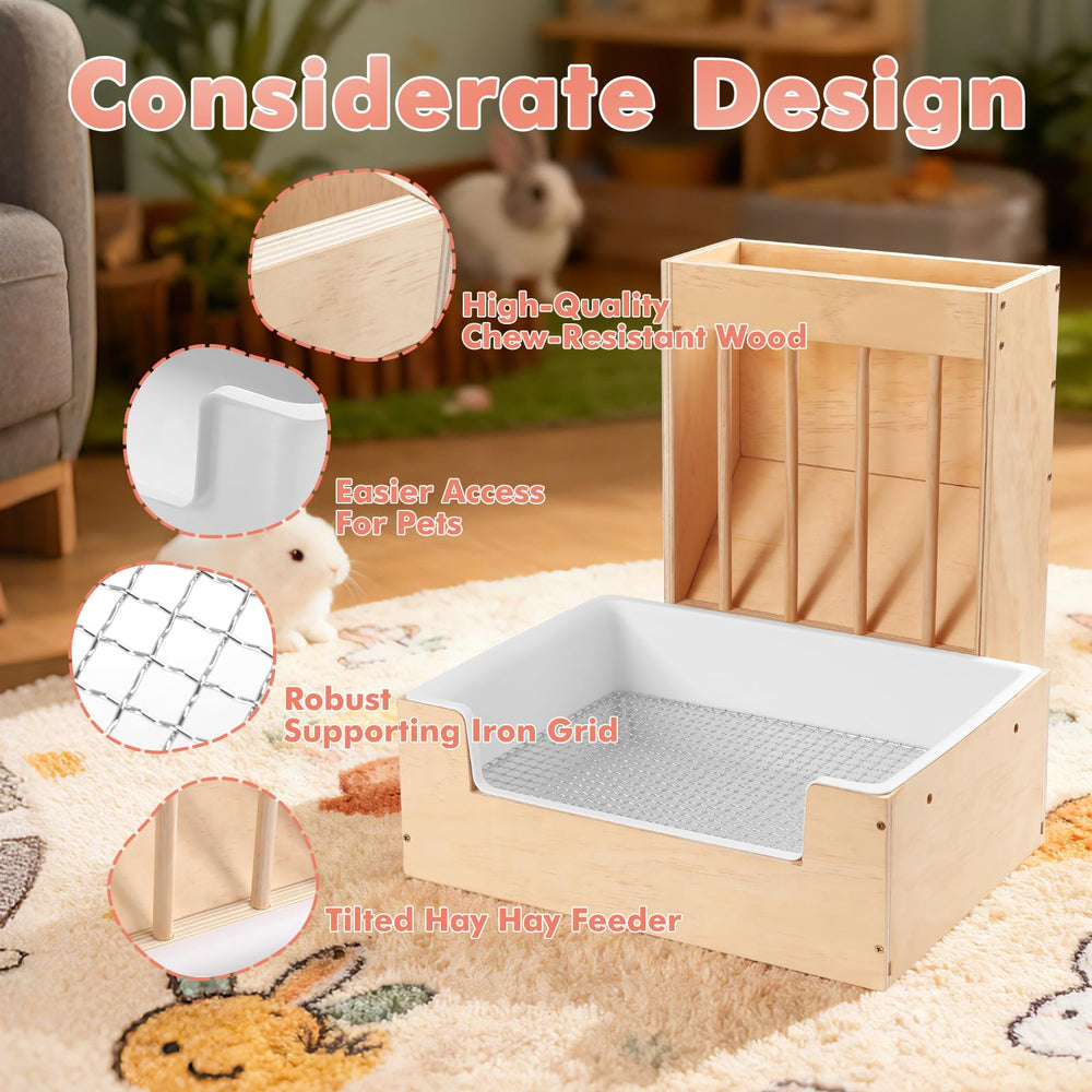 Essenhome mess-proof litter box with removable pan for quick cleanup