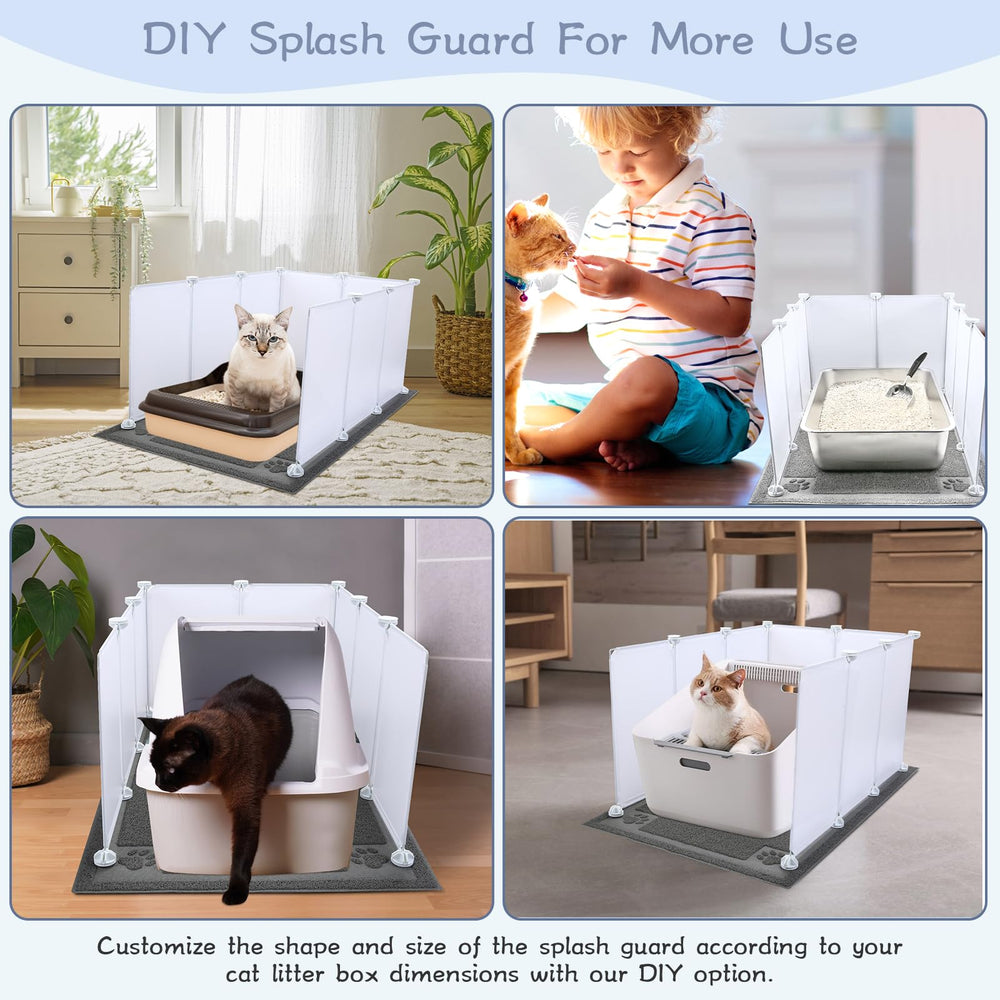 Essenhome white splash guard close-up showcases durable waterproof panels.