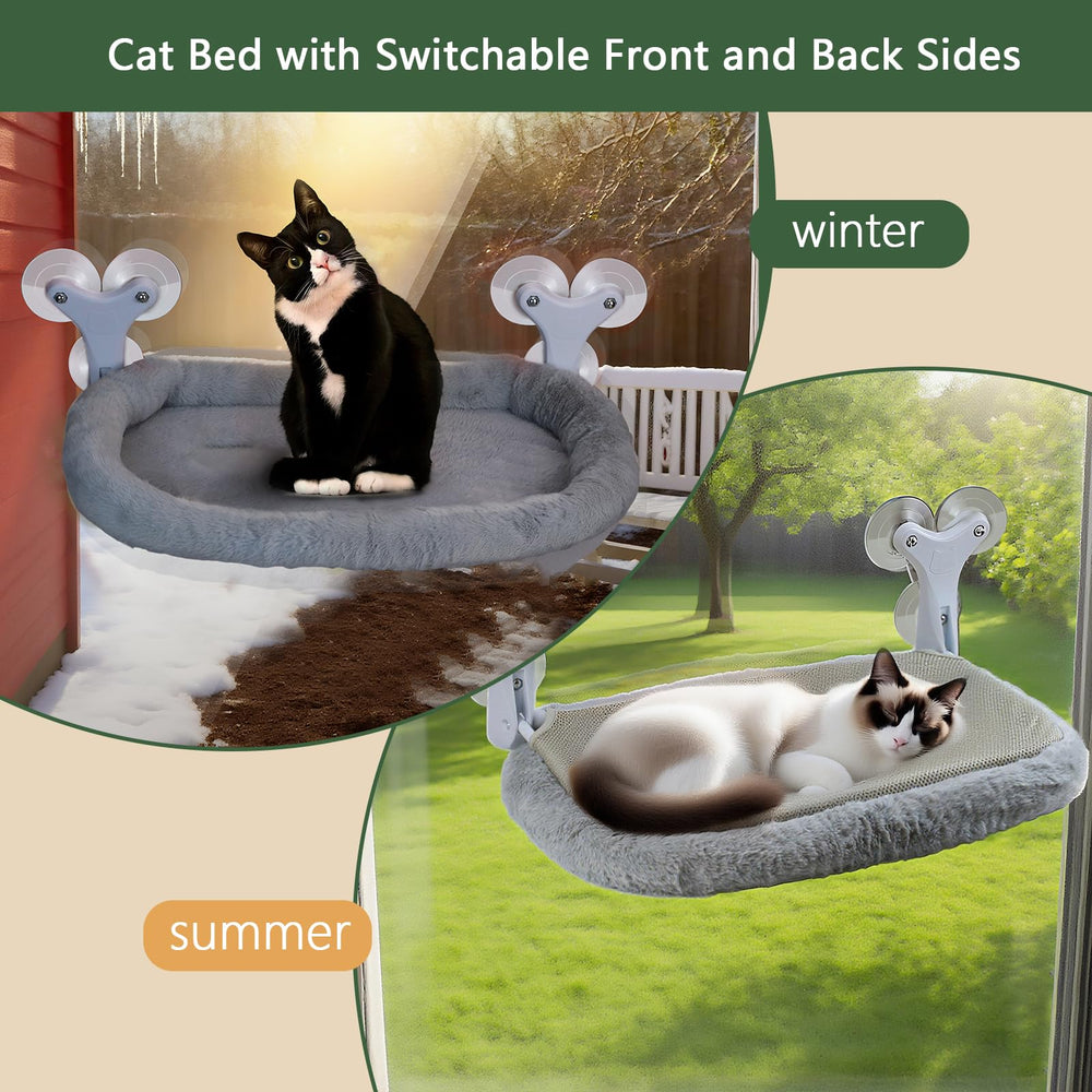 Essovee cat window perch foldable bed supports up to 50 pounds for versatile use