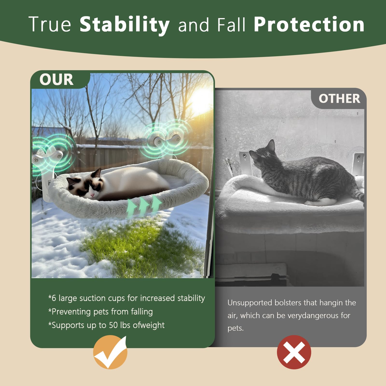 Essovee cat window perch seasonal mats provide year round comfort and easy care