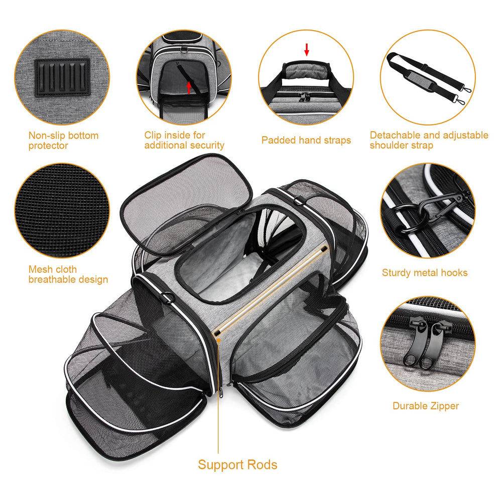 Estarer mesh windows provide ventilation and visibility for anxious pets.