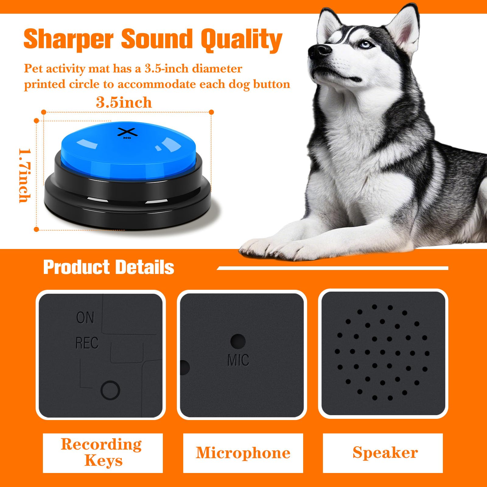 ESYELEC dog-buttons-durable-base prevents sliding during enthusiastic play.