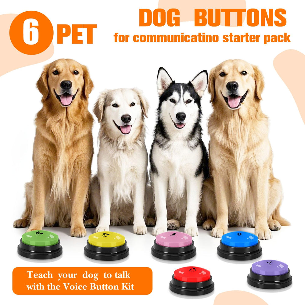 ESYELEC dog-buttons-press-record-function demonstrates simple prompts for pets.