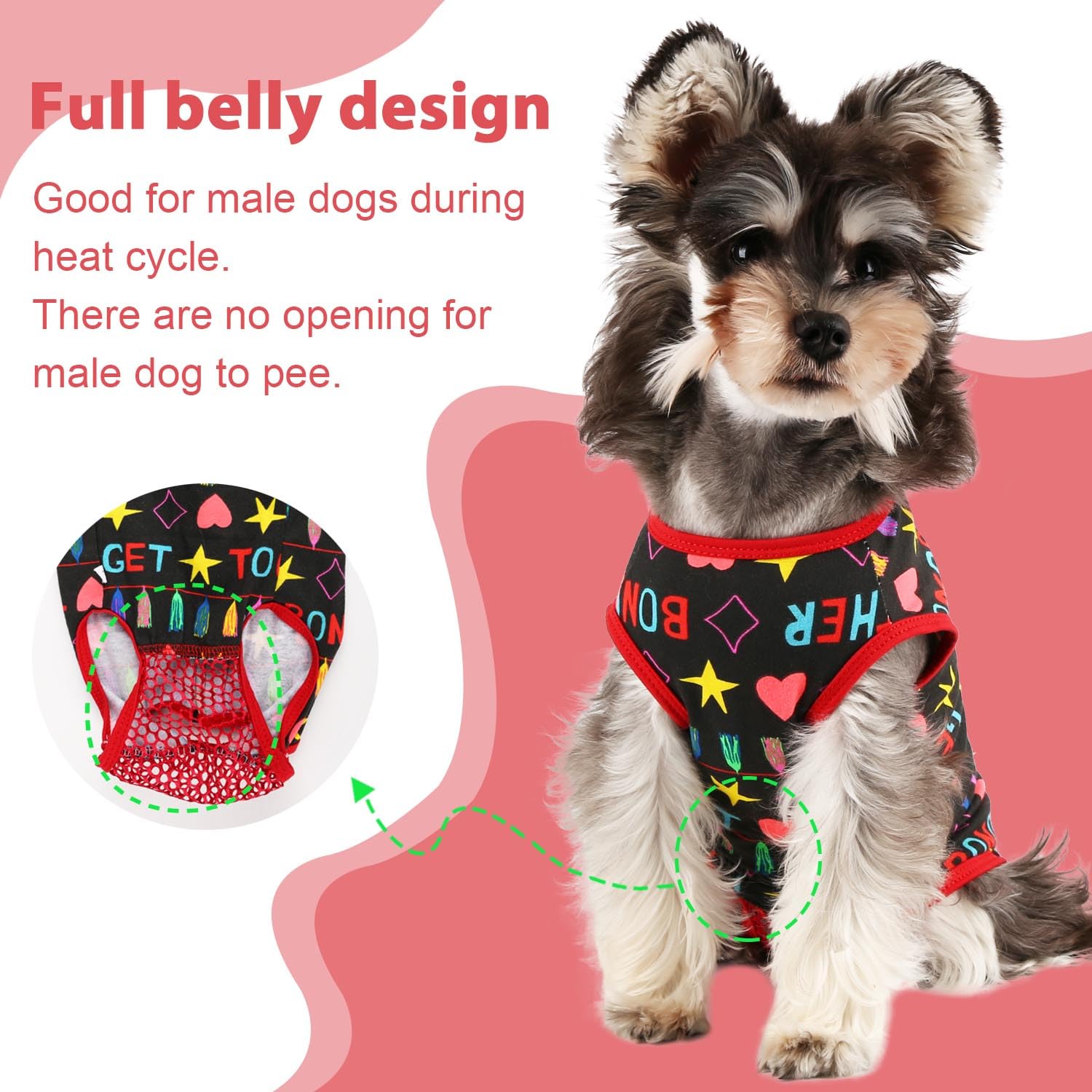 Etdane dog-period-diapers back-buttons-closure shown, easy removal and secure fit.