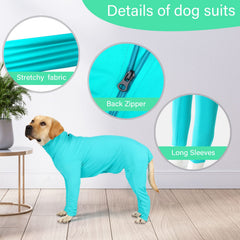 Etdane dog surgery onesie blue xxl belly zipper enables male-access relief.