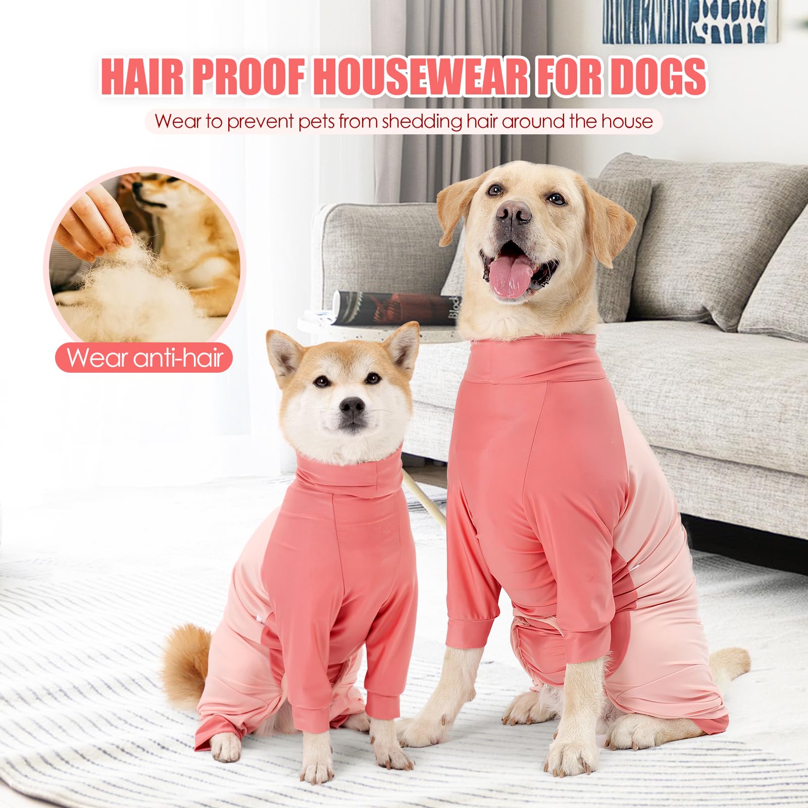Etdane recovery-suit soft breathable fabric keeps dog comfortable and calm.