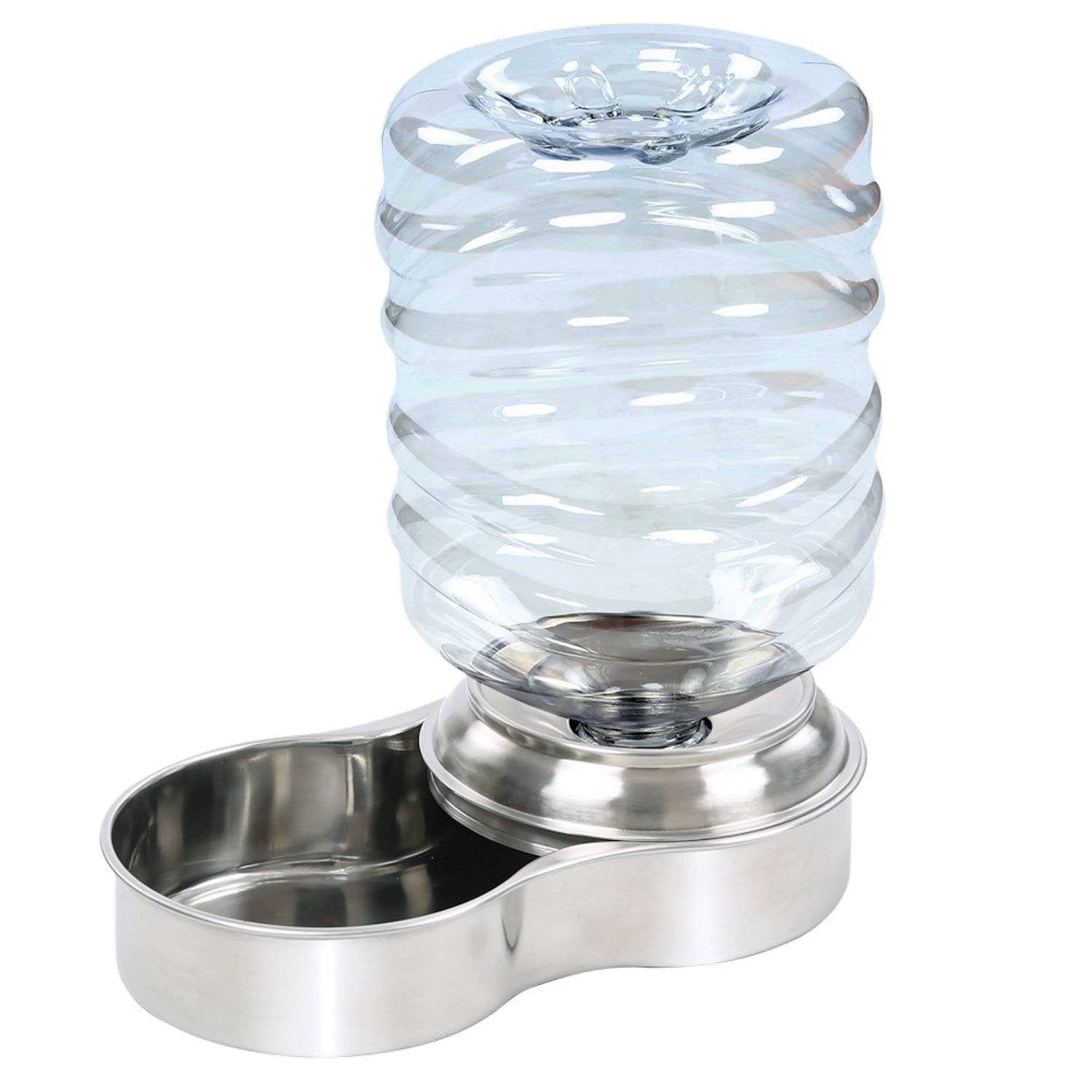 Etna stainless steel water fountain top view—dishwasher-safe for easy cleaning.