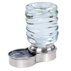 Etna stainless steel water fountain flow—gravity-powered, steady water stream.
