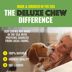 etta says! deluxe crunchy dog chews close-up texture — crunchy bite for satisfying chewing sessions.
