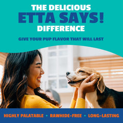 etta says! Flavor Fusion rawhide-free label signals a safer chew option.