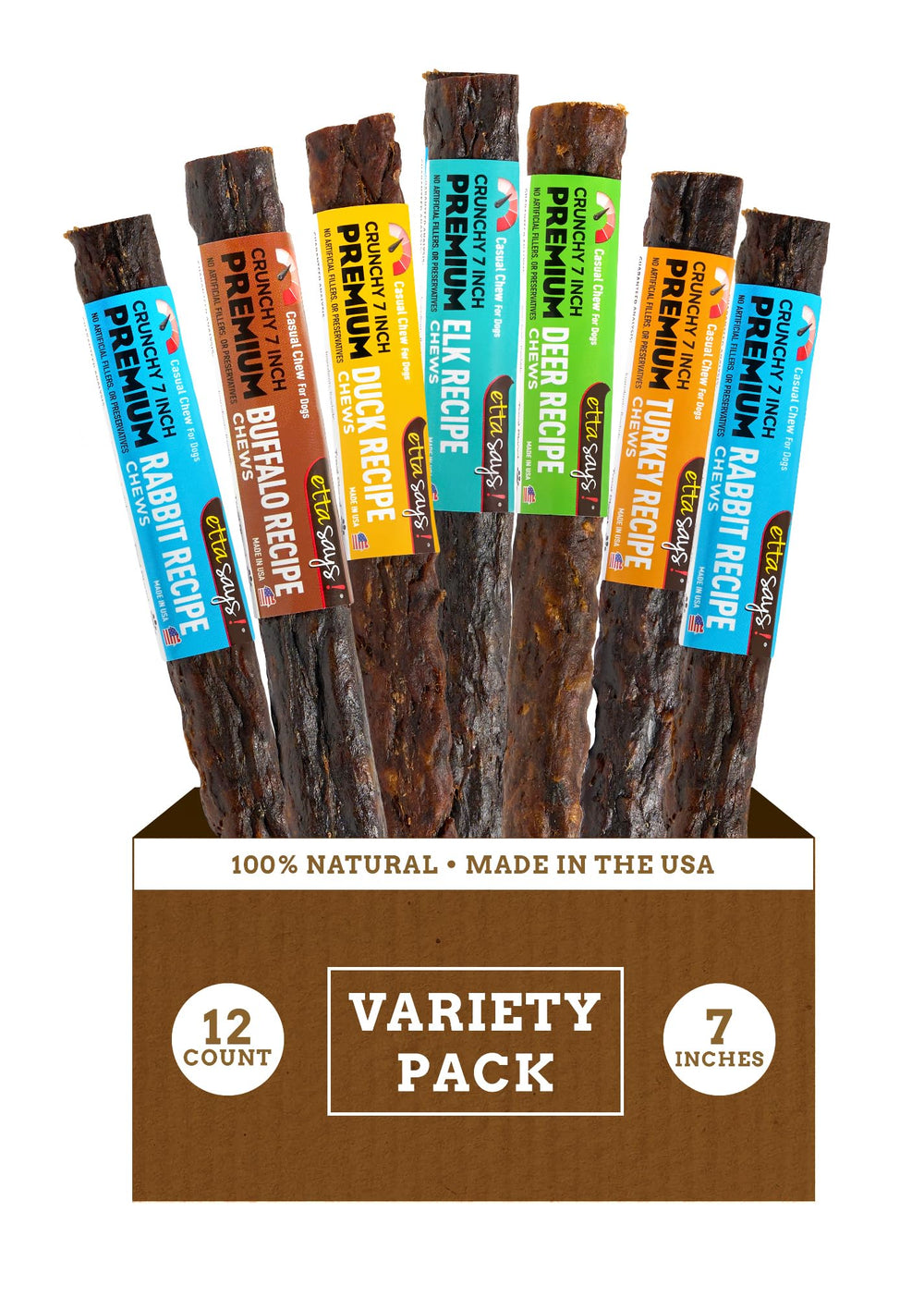 Etta Says premium duck-flavor crunchy chew for teeth-friendly, grain-free nutrition