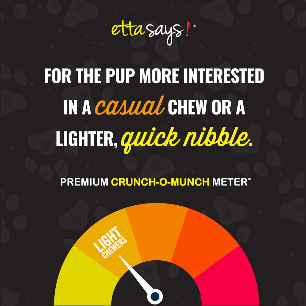 Etta Says turkey-flavor crunchy chew for rotation and mild flavor