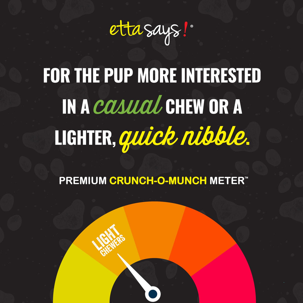 Etta Says dental-hygiene benefit: chewy texture supports teeth and gums during sessions