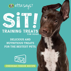 etta says! Training Treats proudly show the USA-made label and quality.