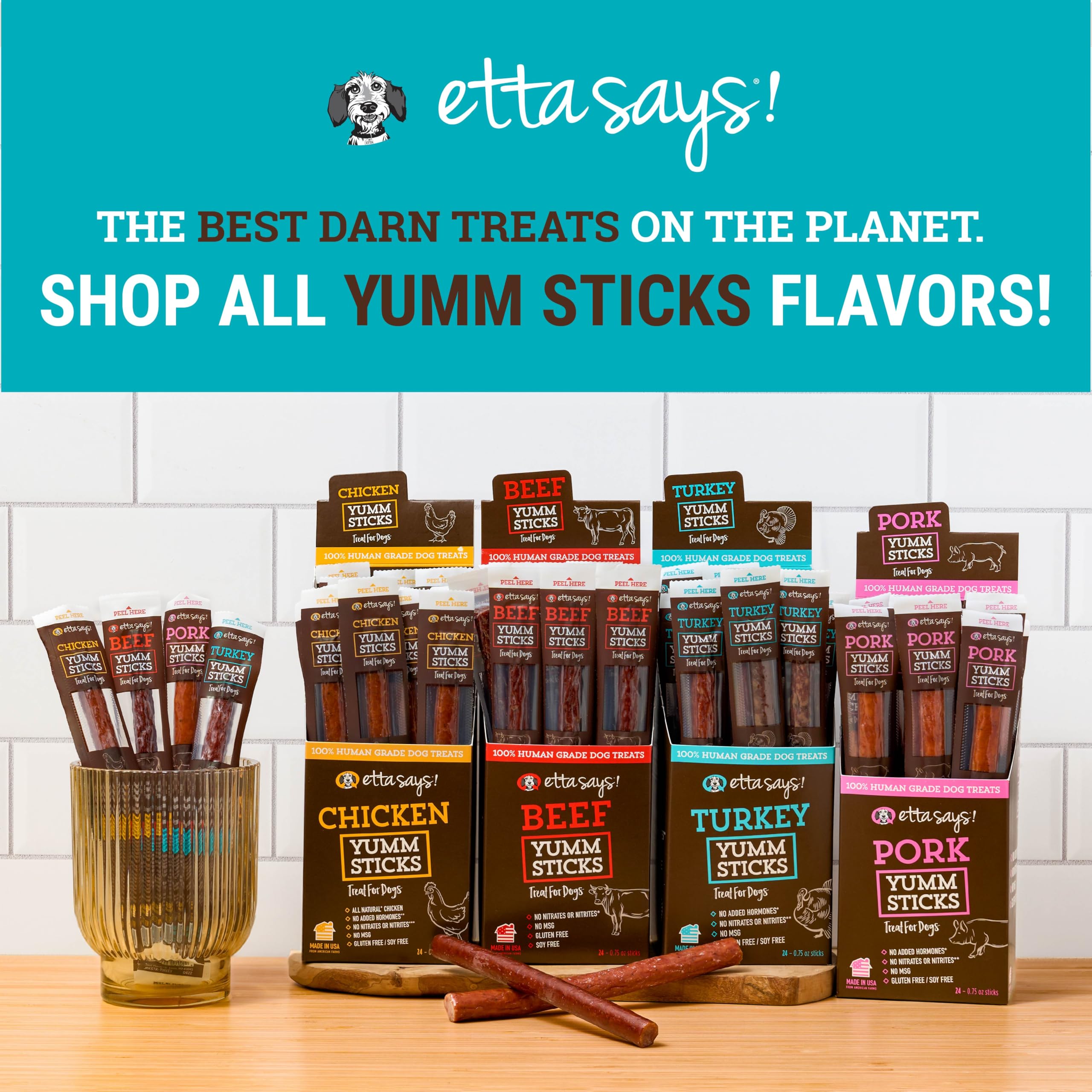 etta says! Yumm Sticks dog-snack-on-the-go as tasty reward