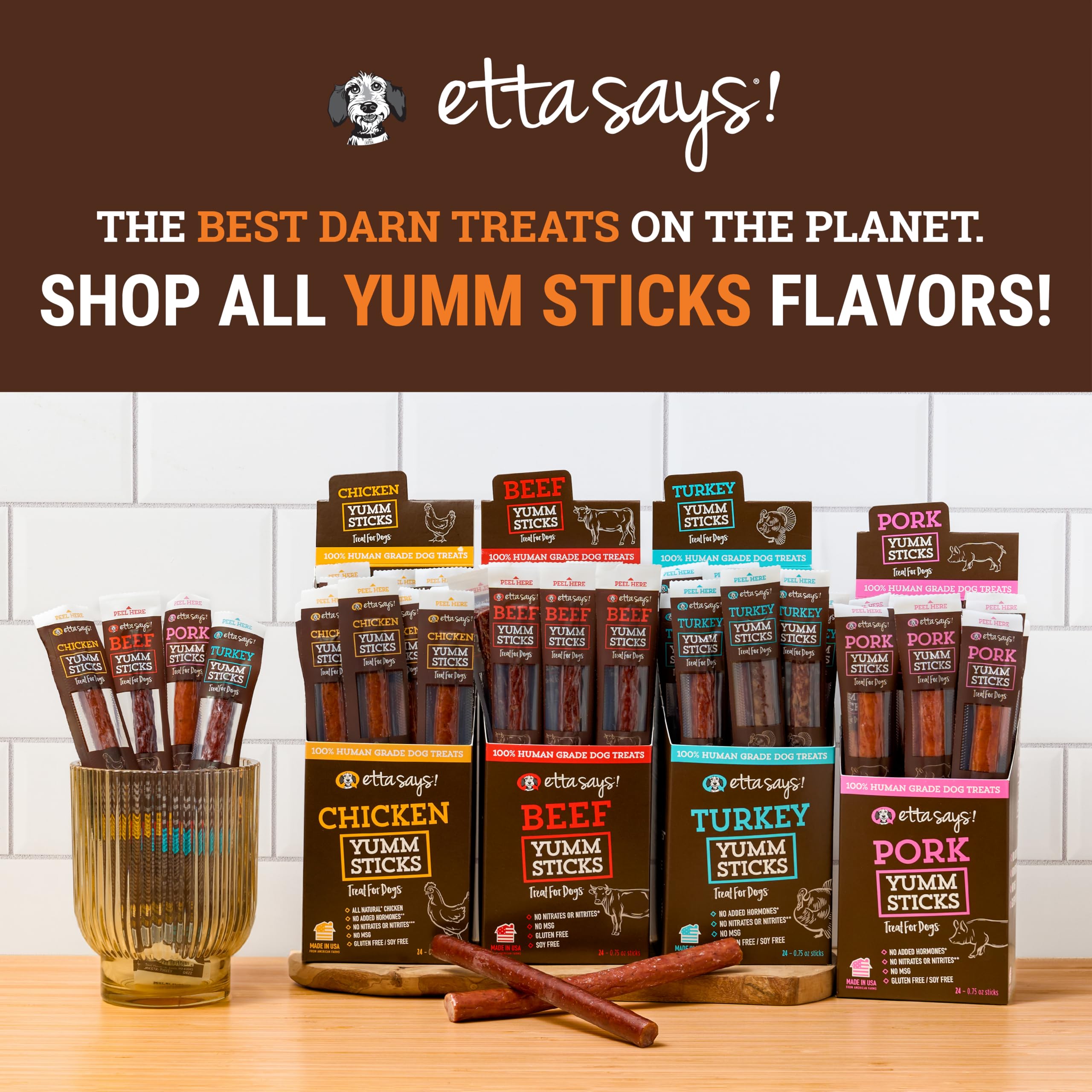 etta says! yumm-sticks individually-wrapped packaging preserves freshness