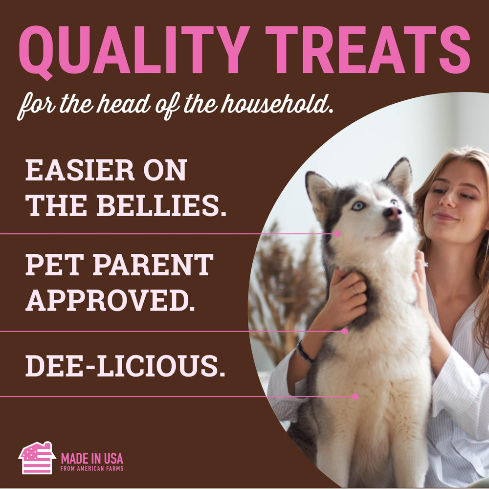 etta says Yumm Sticks USA made origin tag highlights American farms ingredients and quality