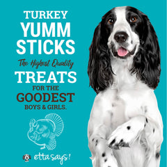 etta says! Yumm Sticks soft turkey treats held for training rewards