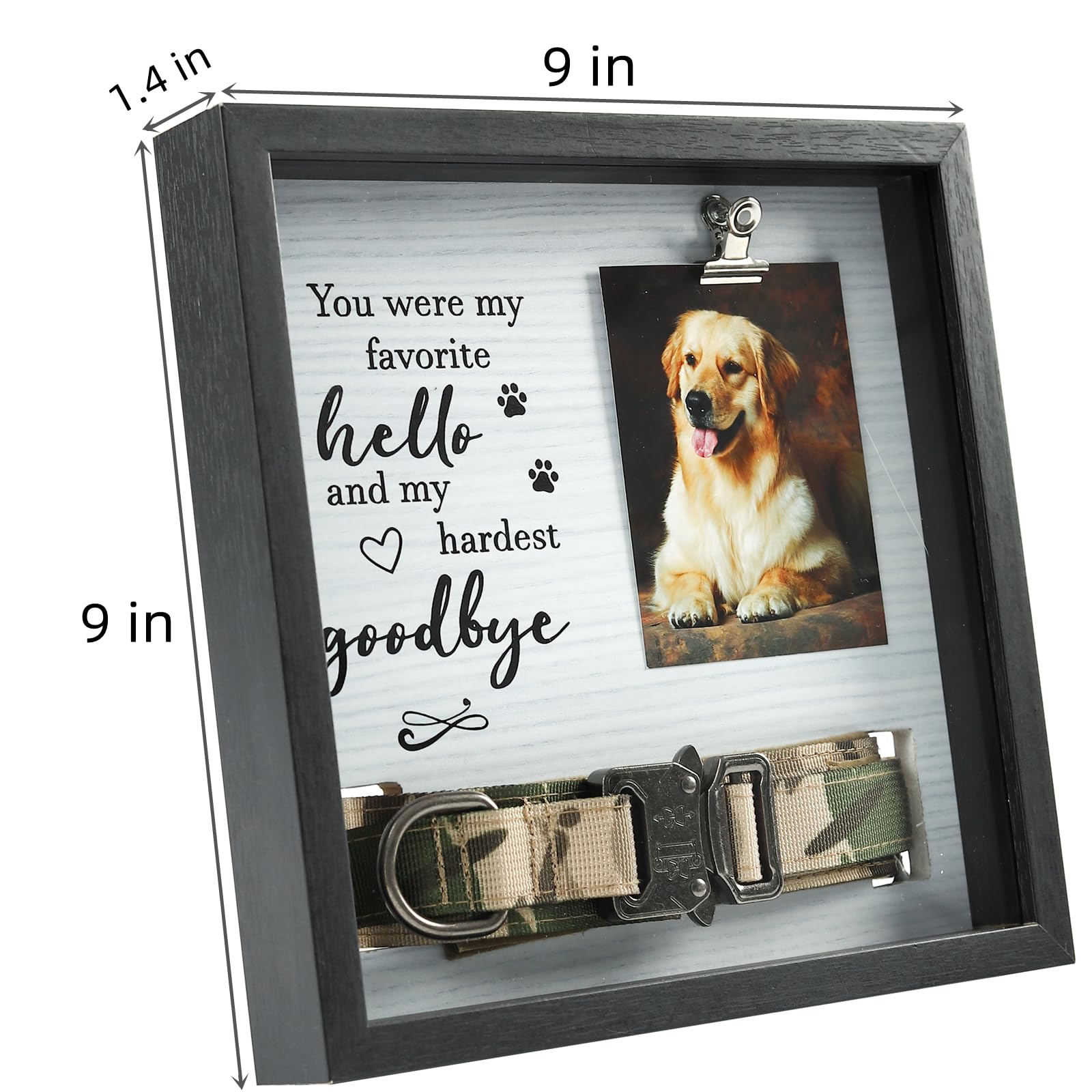 Ettonsun collar-slot-display-memorial securely holds a collar beside a photo