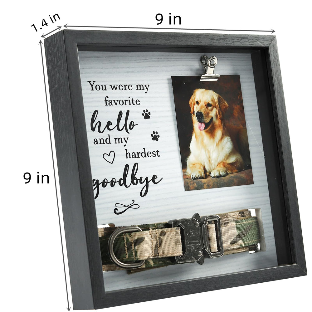 Ettonsun collar-slot-display-memorial securely holds a collar beside a photo