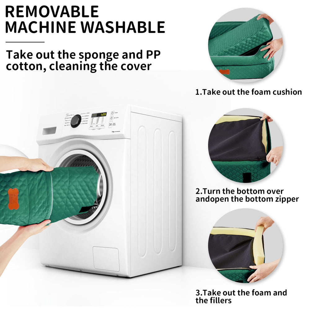 EUHAMS detachable washable travel bed with storage pockets for organization