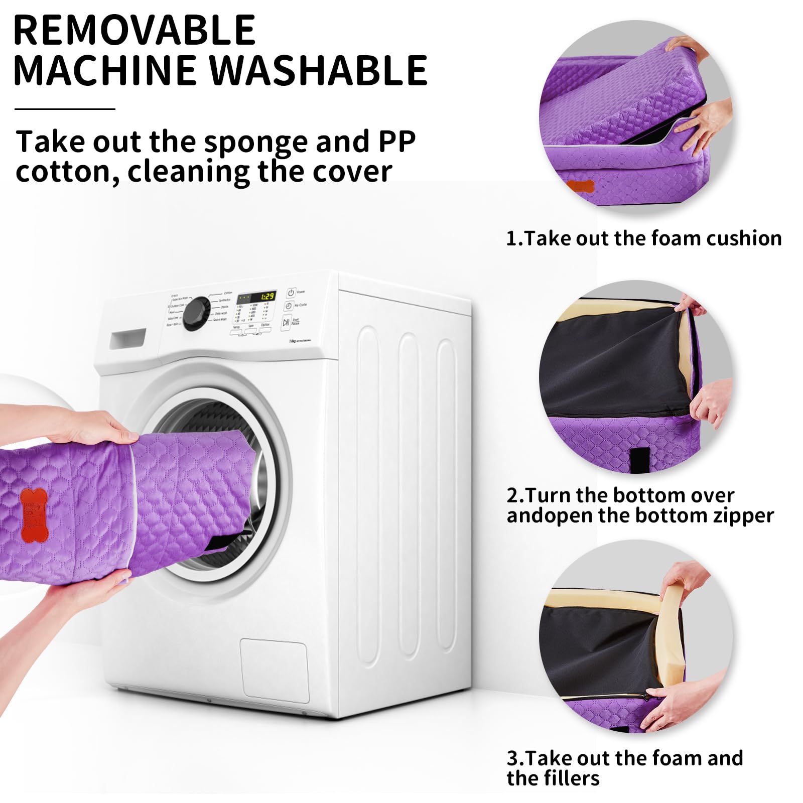 EUHAMS dog car seat detachable washable cover simplifies cleanup.