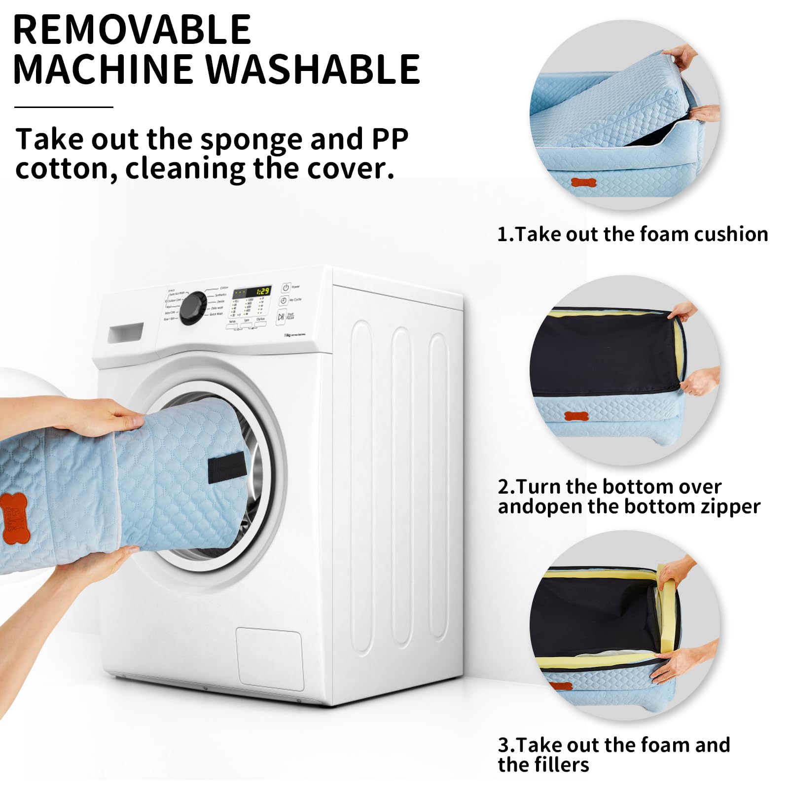 EUHAMS detachable washable cover for hassle-free cleaning after trips