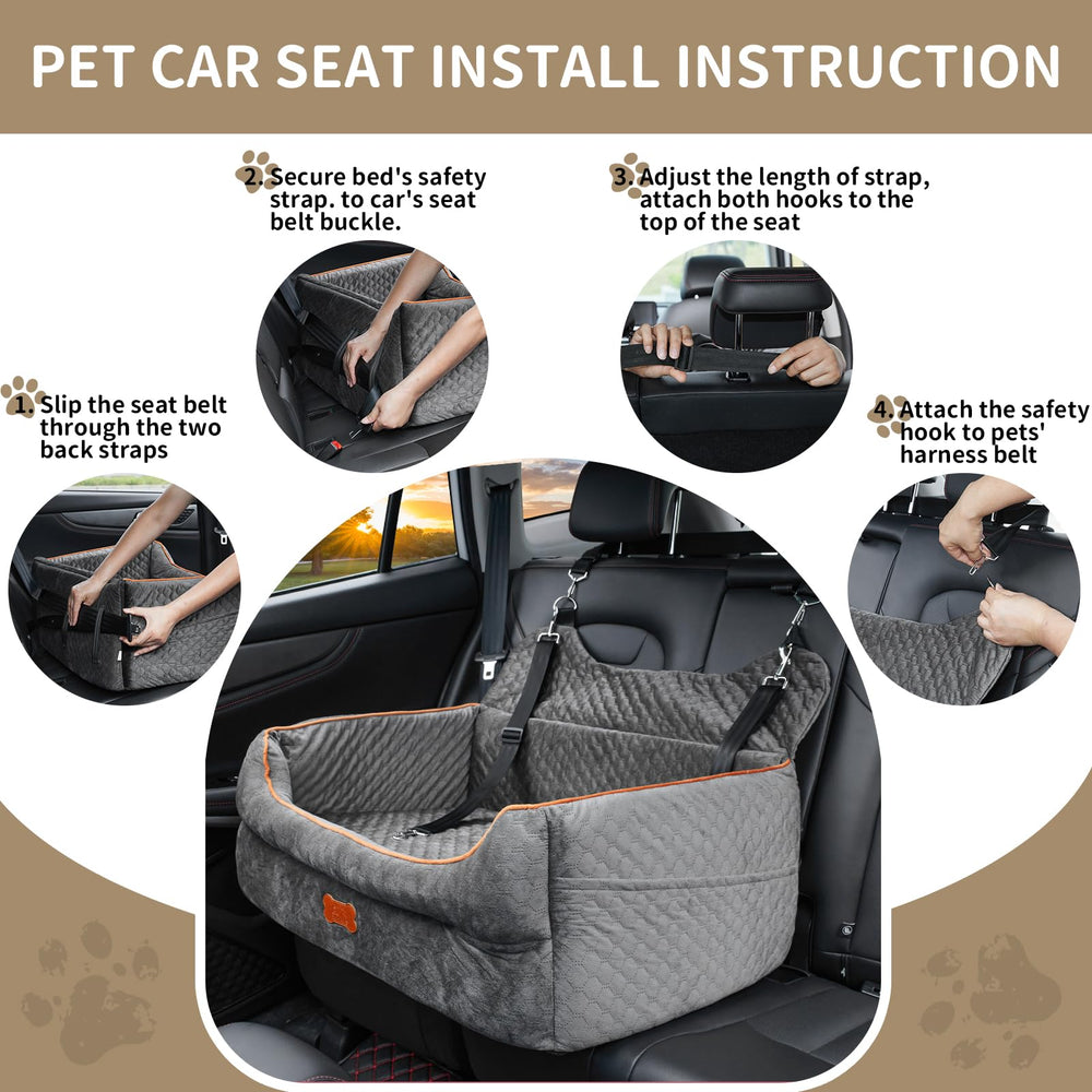 EUHAMS dog car seat easy-installation for quick setup in most cars and SUVs.