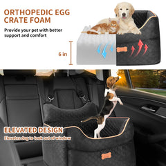 EUHAMS dog car seat front/back installation shows versatile mounting for secure trips.
