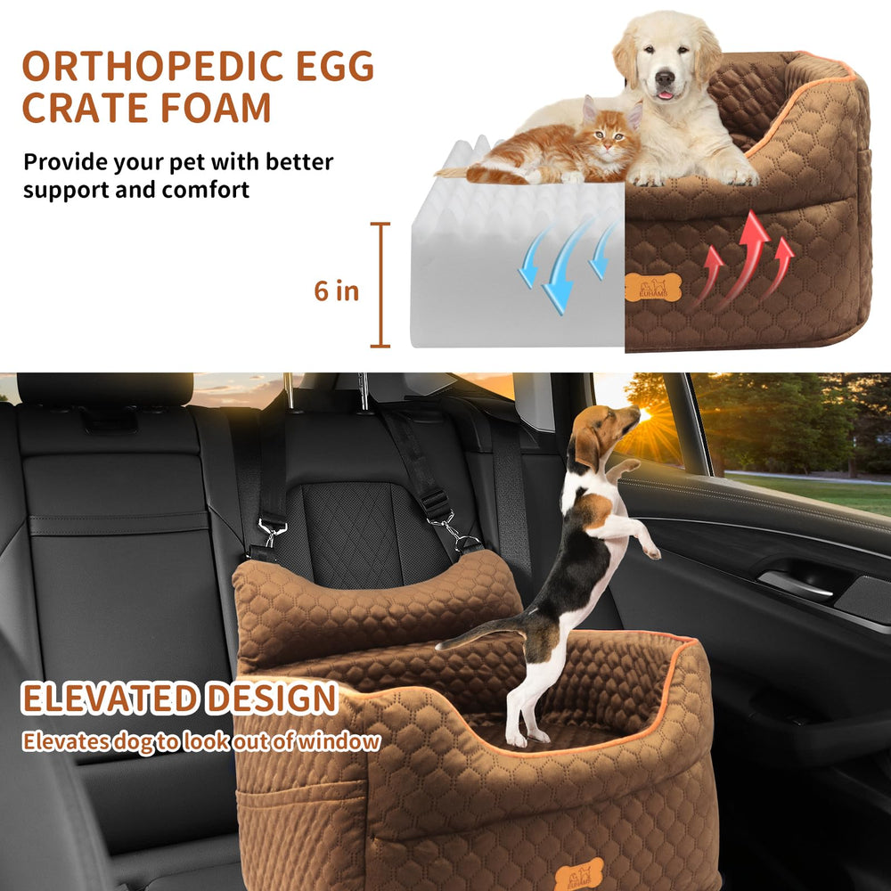 EUHAMS dog car seat front-seat installation for safe travel with pets