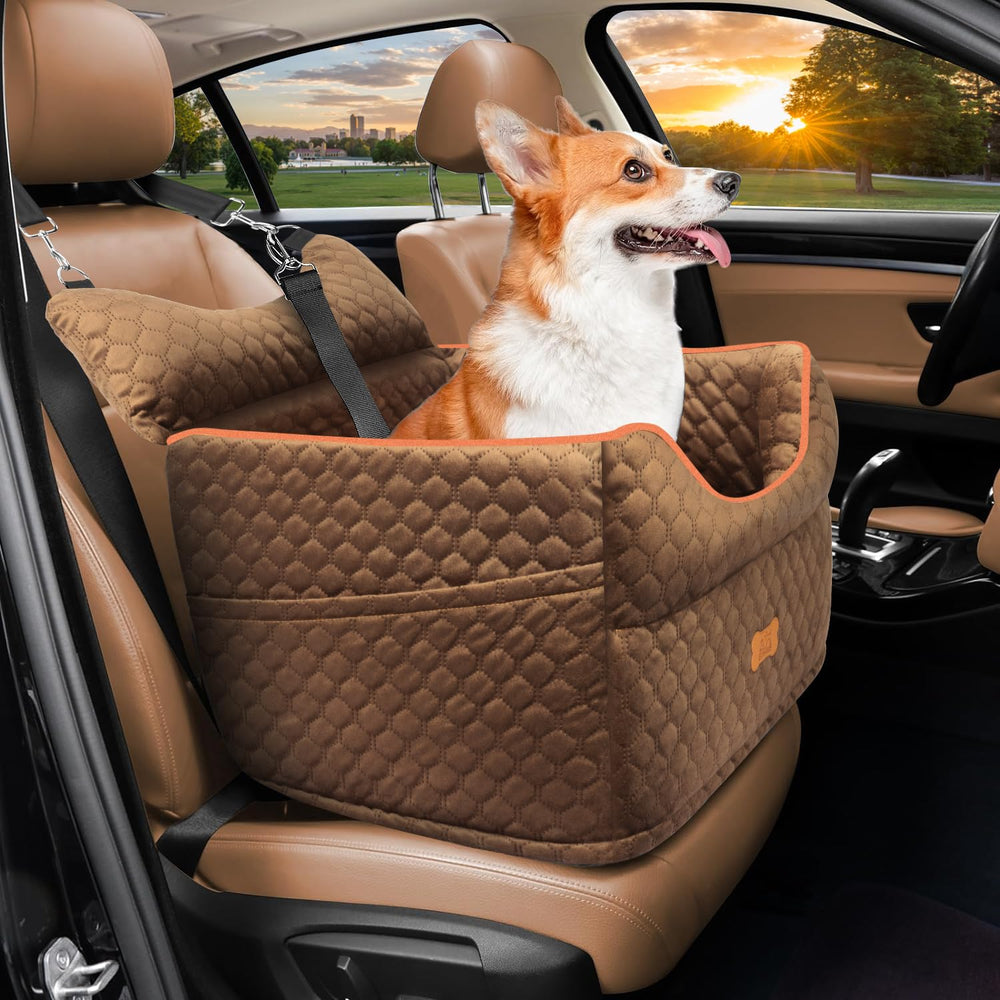 EUHAMS memory foam booster seat for dogs with elevated view and comfort