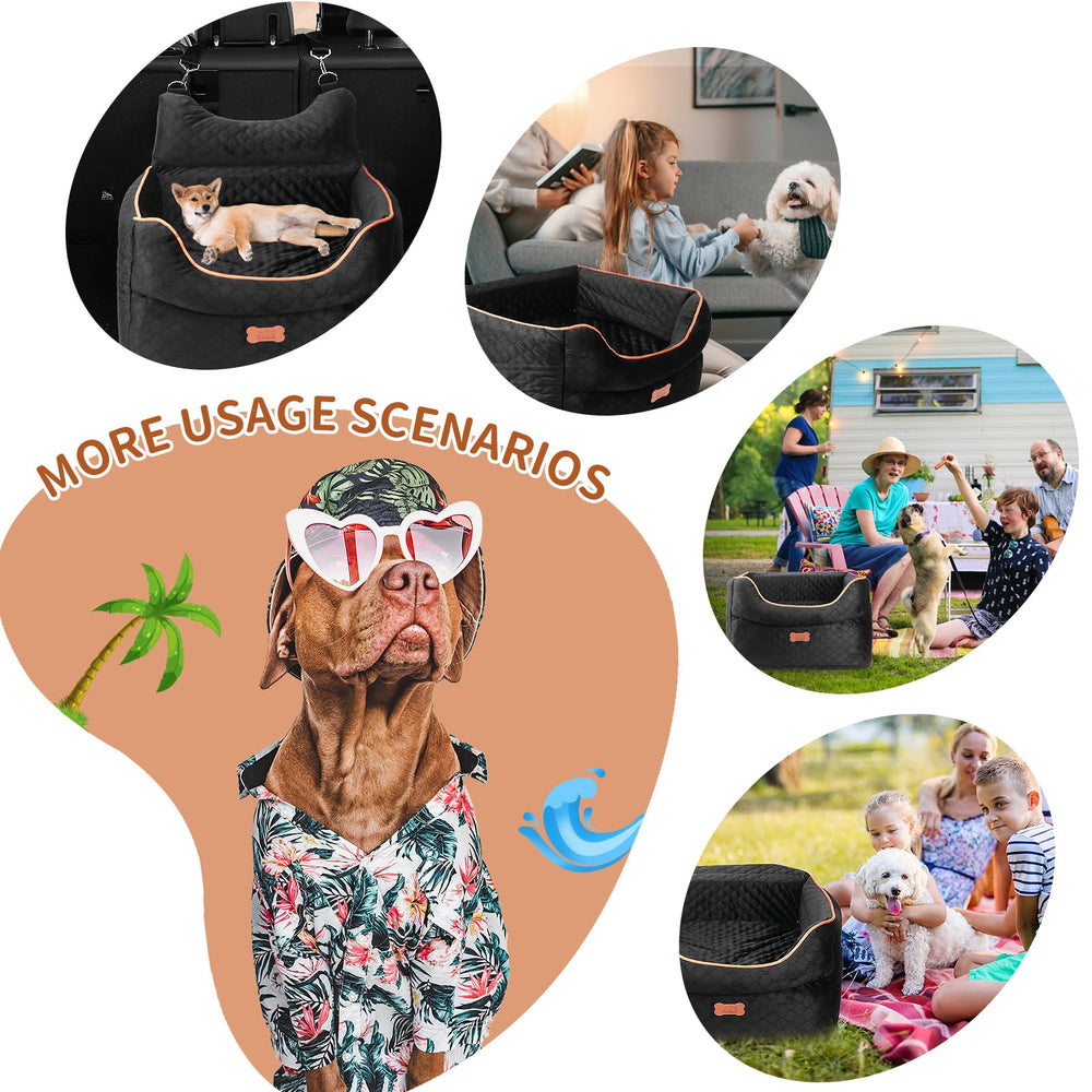 EUHAMS booster seat secures via adjustable leash for safer front or back seat use.