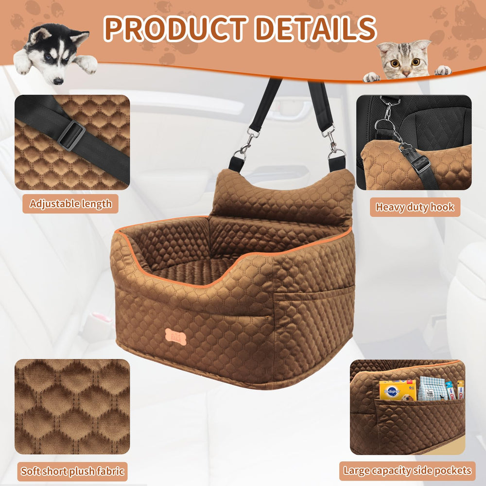 EUHAMS velvet fabric dog seat offers soft, breathable comfort